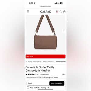 Calpak Convertible Stroller Caddy Crossbody Bag in Hazelnut